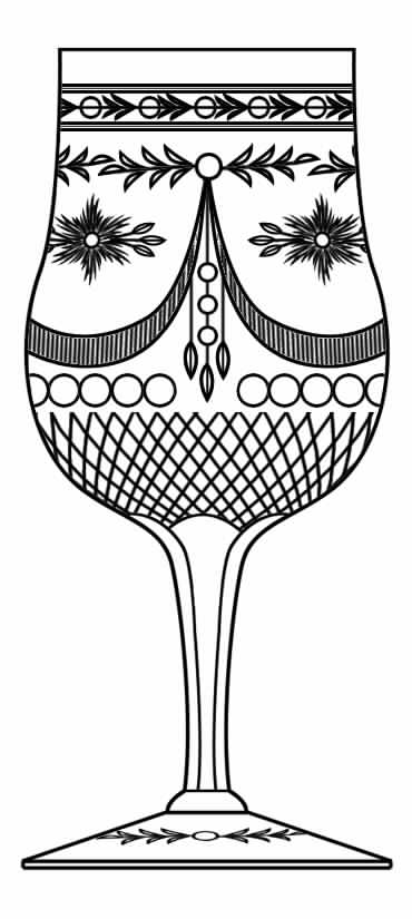 Baroque (Cut #1454) Water Goblet by Seneca-1