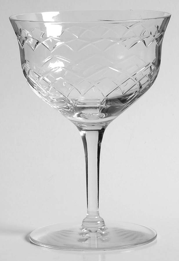 Capistrano (Stem 1965, Cut Criss Cross) Champagne/Tall Sherbet by Seneca-1