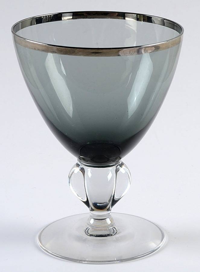 Charcoal Band (Stem #526) Water Goblet by Seneca-1