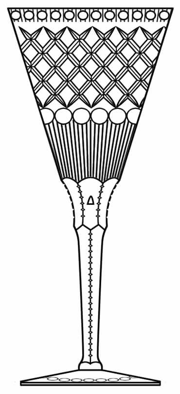 Cut 846 (Dots on Foot) Water Goblet by Seneca-1
