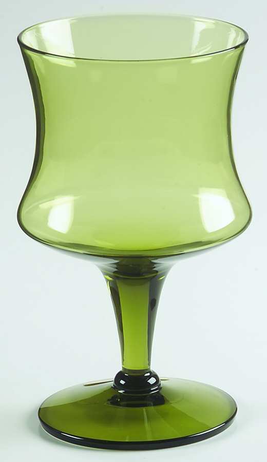 Fashionables Moss Green (Non Optic) Water Goblet by Seneca-1