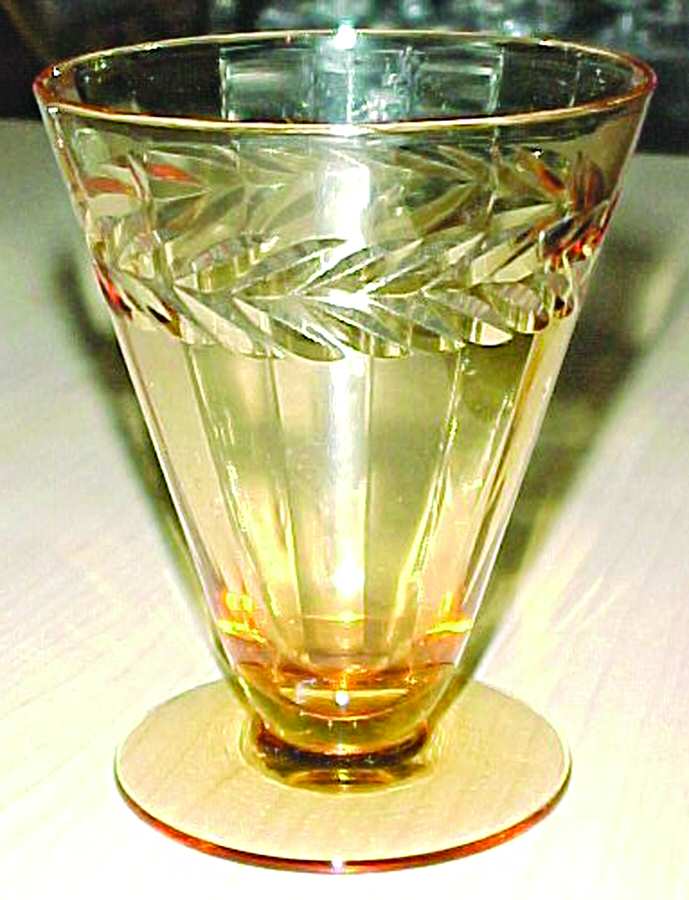 Laurel Wreath Amber Footed Tumbler by Seneca-1