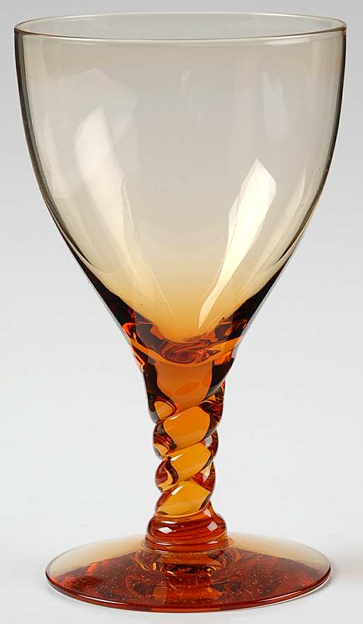 Pirouette Amber Water Goblet by Seneca-1