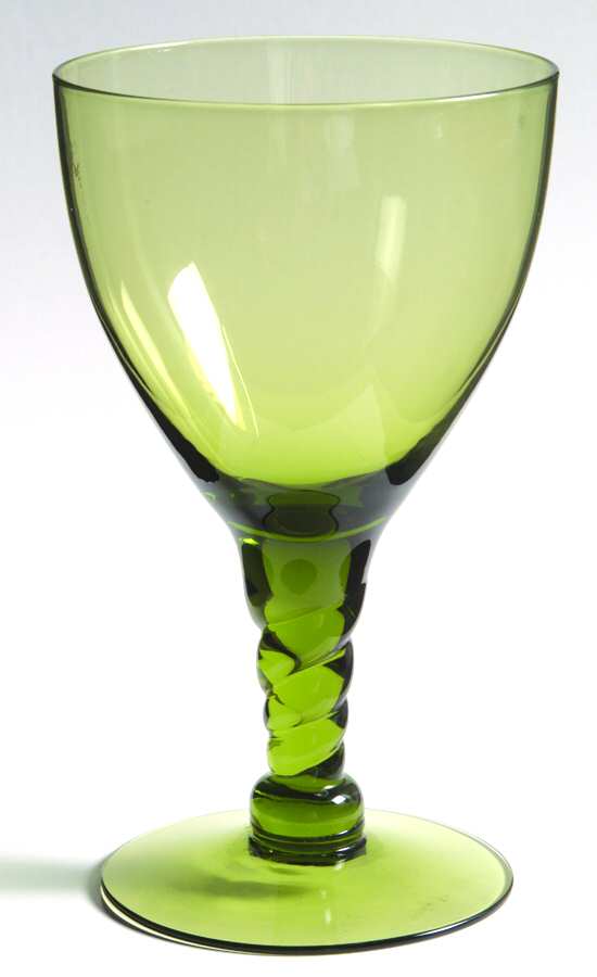 Pirouette Green Water Goblet by Seneca-1