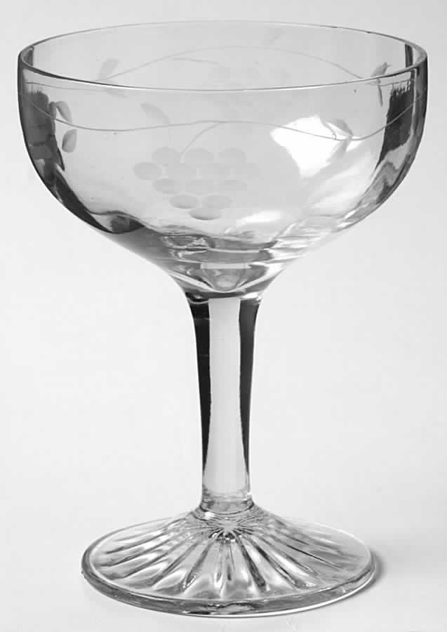 Grape Clear (Cut 6) Champagne/Tall Sherbet by Standard Glass-1