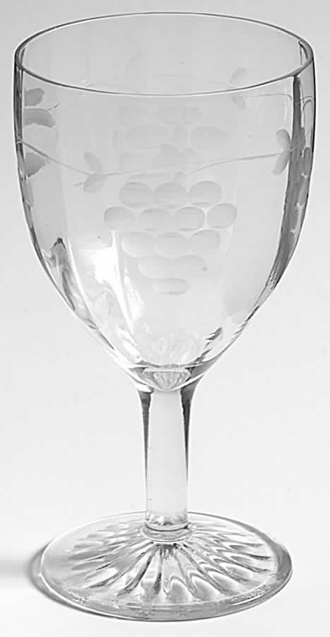 Grape Clear (Cut 6) Water Goblet by Standard Glass-1