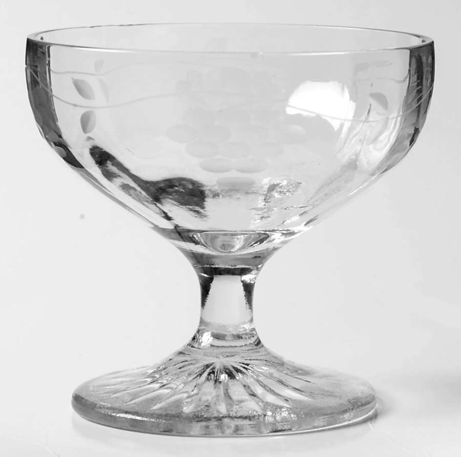 Grape Clear (Cut 6) Low Sherbet by Standard Glass-1