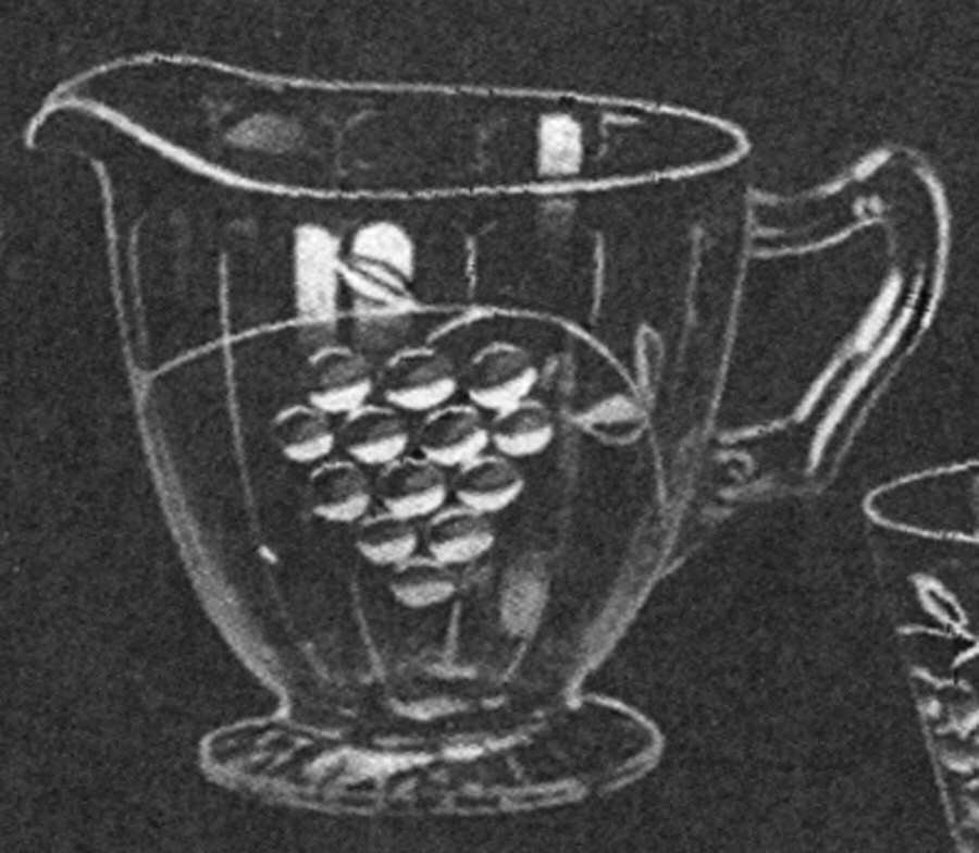 Grape Clear (Cut 6) Creamer by Standard Glass-1