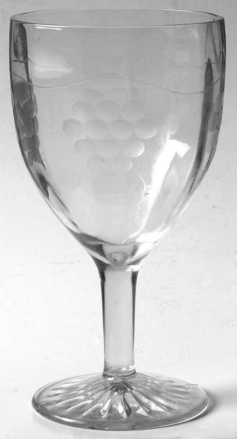 Grape Clear (Cut 6) Water Goblet by Standard Glass-1