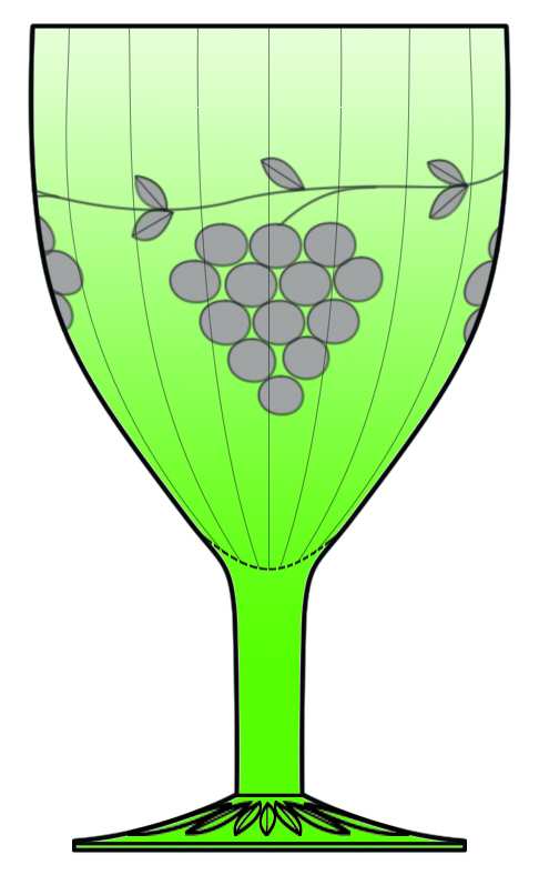 Grape Green (Cut 6) Water Goblet by Standard Glass-1