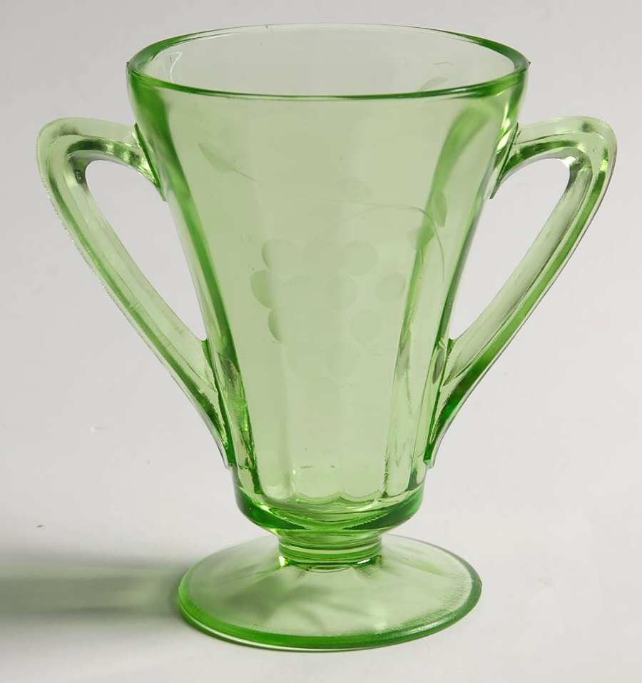 Grape Green (Cut 6) Open Sugar by Standard Glass-1
