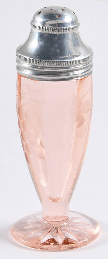 Grape Rose (Cut 6) Footed Shaker & Metal Lid by Standard Glass-1