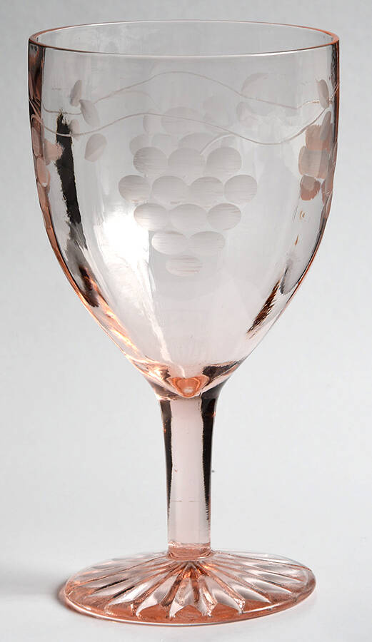 Grape Rose (Cut 6) Water Goblet by Standard Glass-1