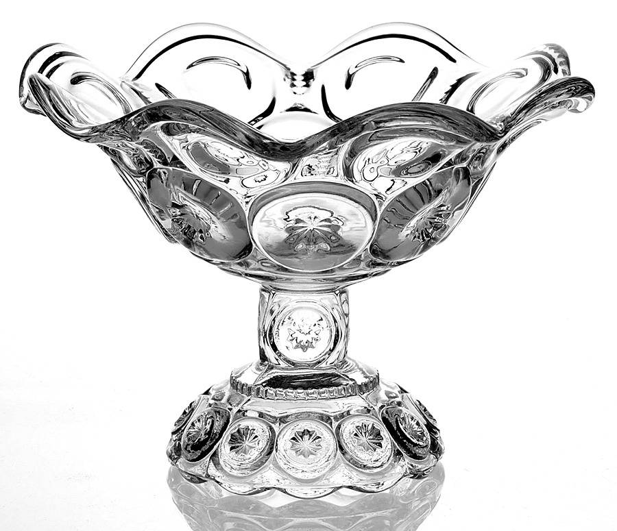 Moon and Star Clear Round Compote (Height X Width) by Smith Glass -1