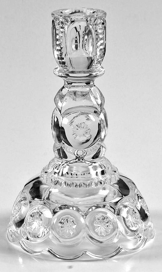 Moon and Star Clear 6" Single Light Candlestick by Smith Glass -1