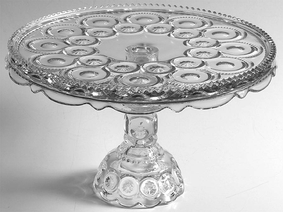 Moon and Star Clear Round Cake Stand by Smith Glass -1