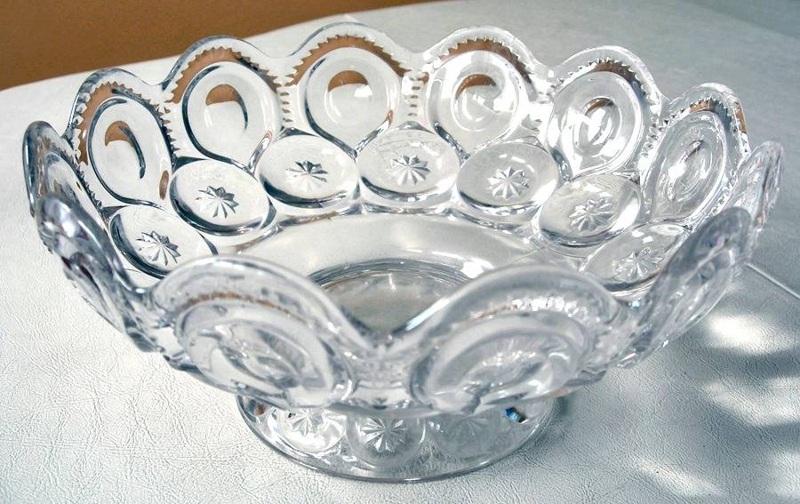 Moon and Star Clear Round Compote (Height X Width) by Smith Glass -1