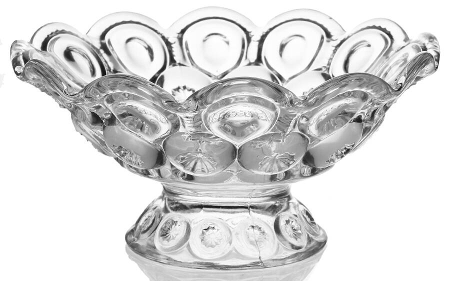 Moon and Star Clear Round Compote (Height X Width) by Smith Glass -1