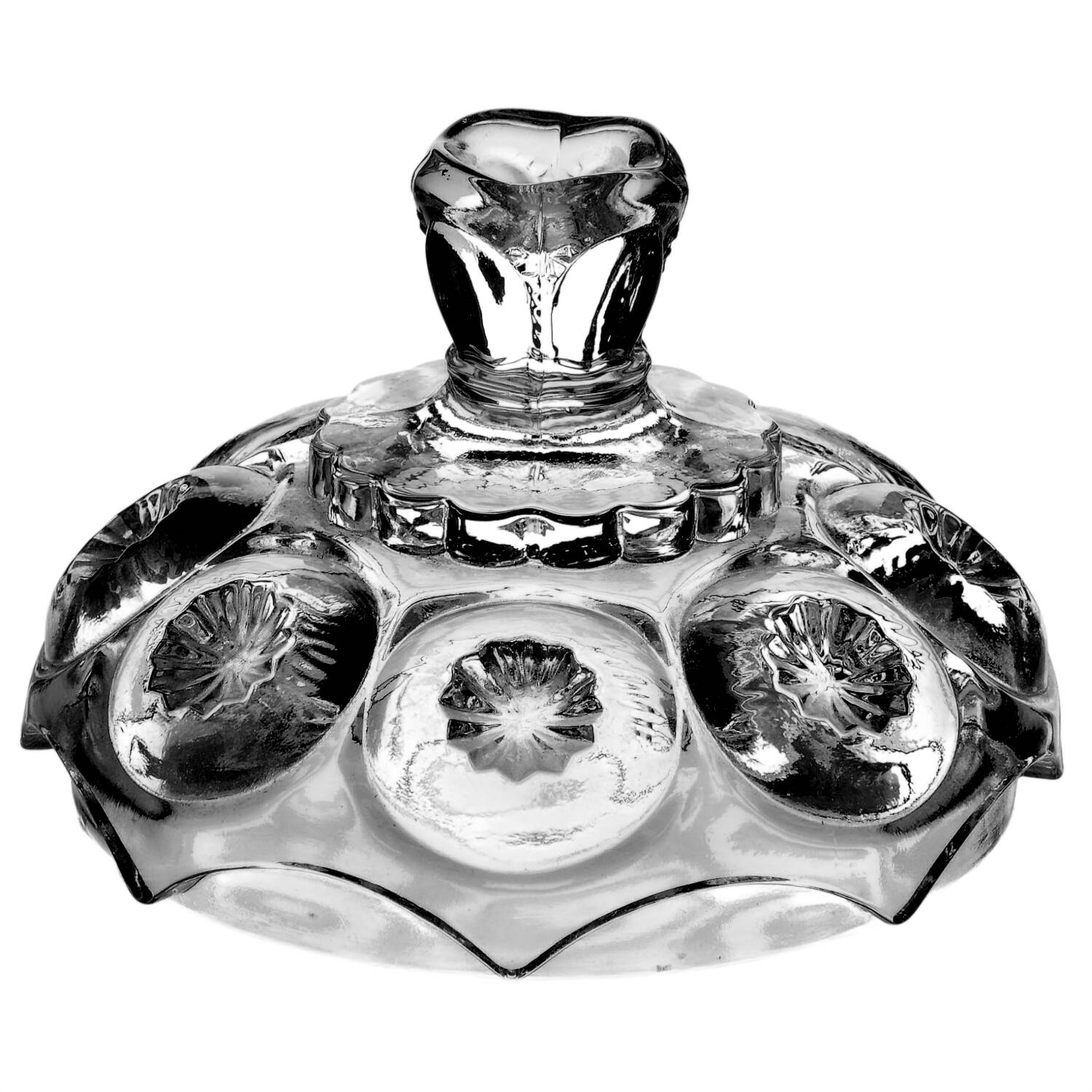 Moon and Star Clear Lid for Small Compote by Smith Glass -1
