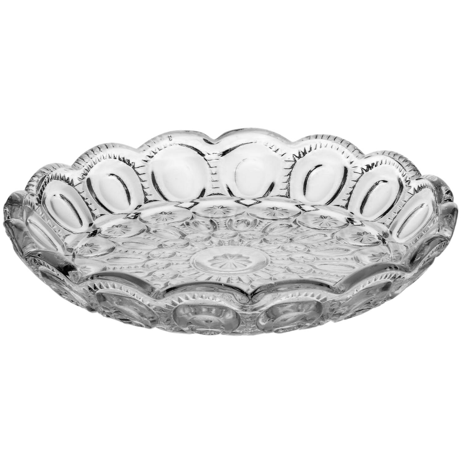 Moon and Star Clear Cheese Dish No Lid by Smith Glass -1