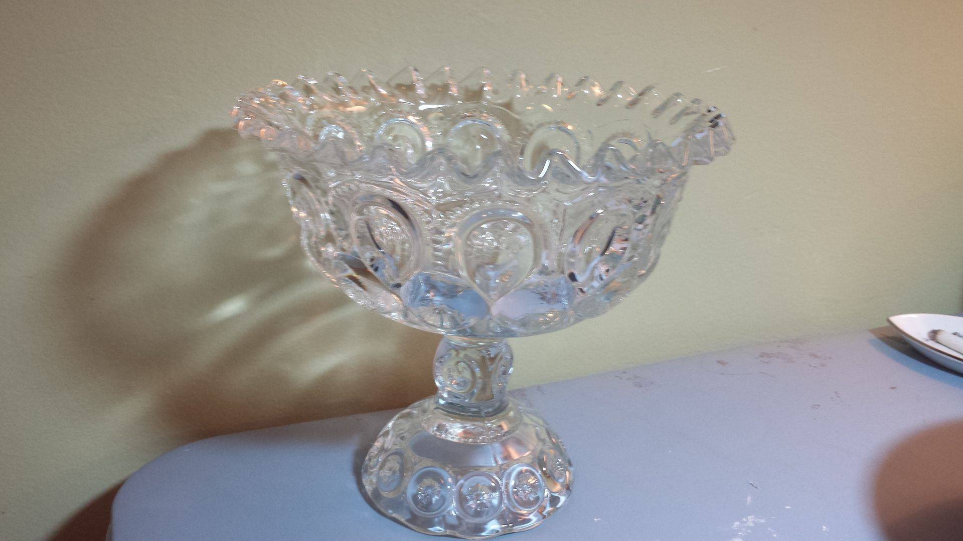 Moon and Star Clear 6" Height Open Compote by Smith Glass -1