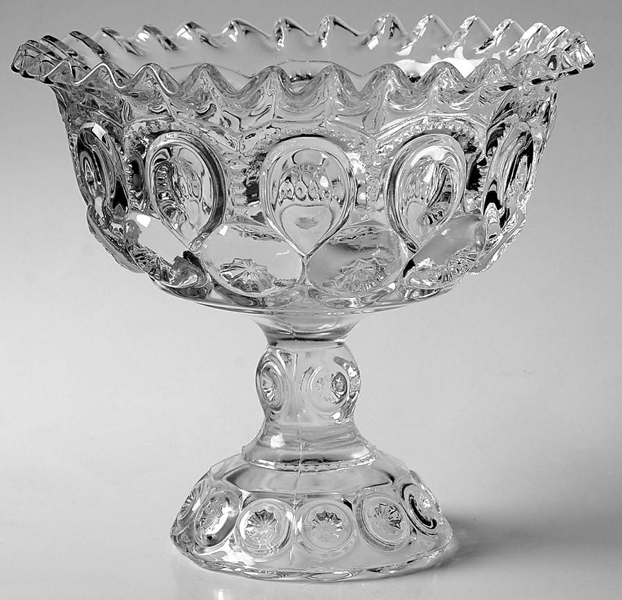 Moon and Star Clear Round Compote (Height X Width) by Smith Glass -1
