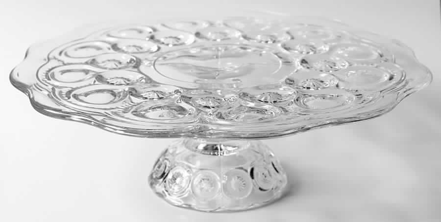 Moon and Star Clear Low Cake Stand by Smith Glass -1