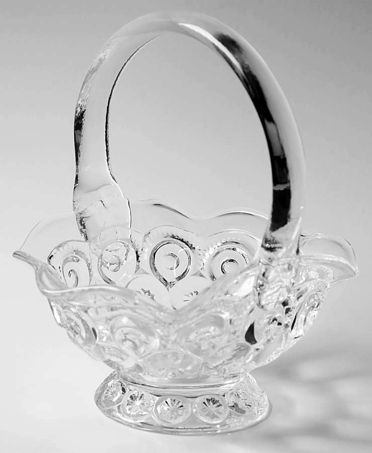 Moon and Star Clear 7" Basket by Smith Glass -1