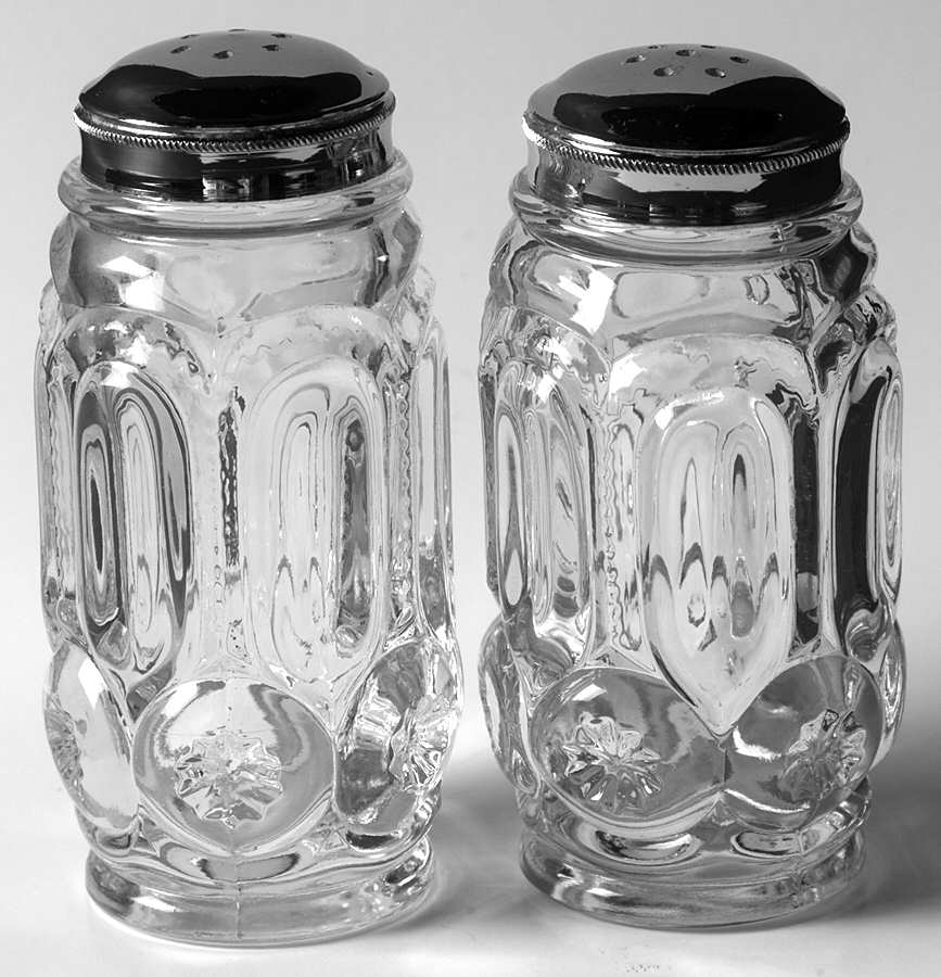 Moon and Star Clear Shaker Set with Metal Lids by Smith Glass -1