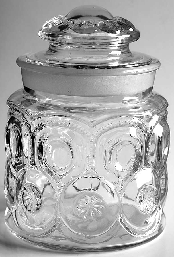 Moon and Star Clear Medium Canister & Lid by Smith Glass -1