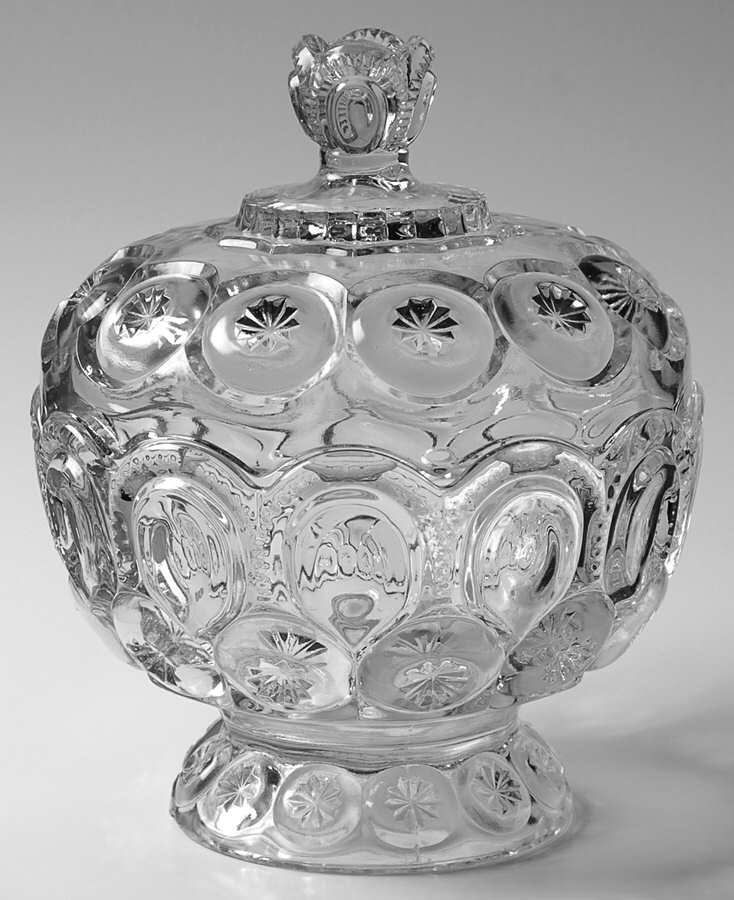Moon and Star Clear 7" Compote & Lid by Smith Glass -1