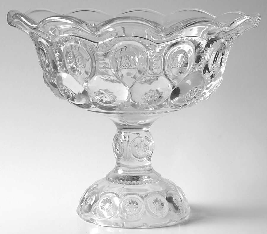 Moon and Star Clear Round Compote (Height X Width) by Smith Glass -1