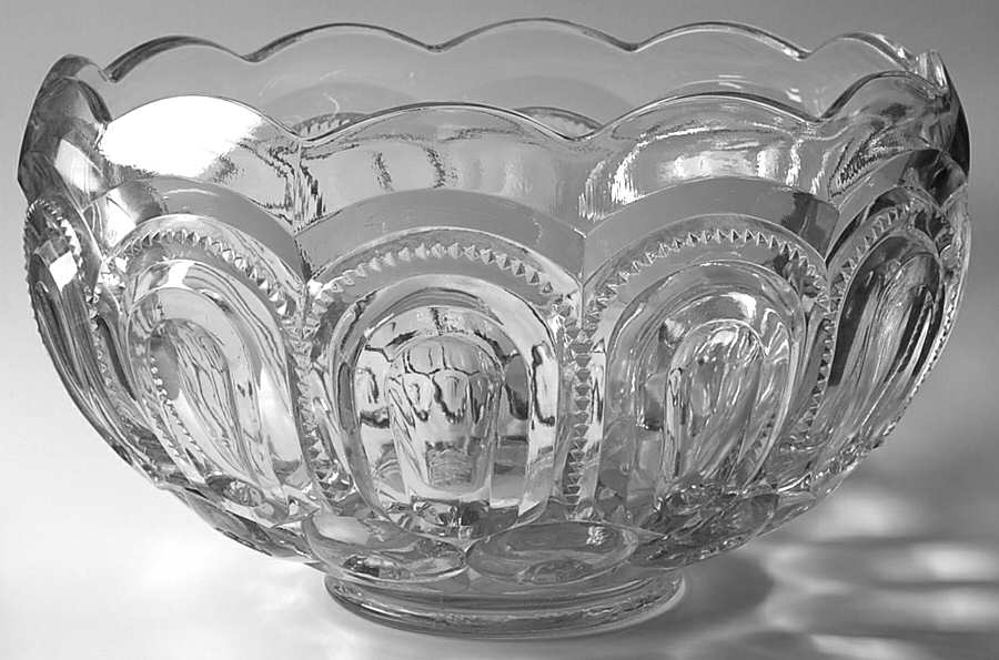 Moon and Star Clear Cupped Punch Bowl by Smith Glass -1
