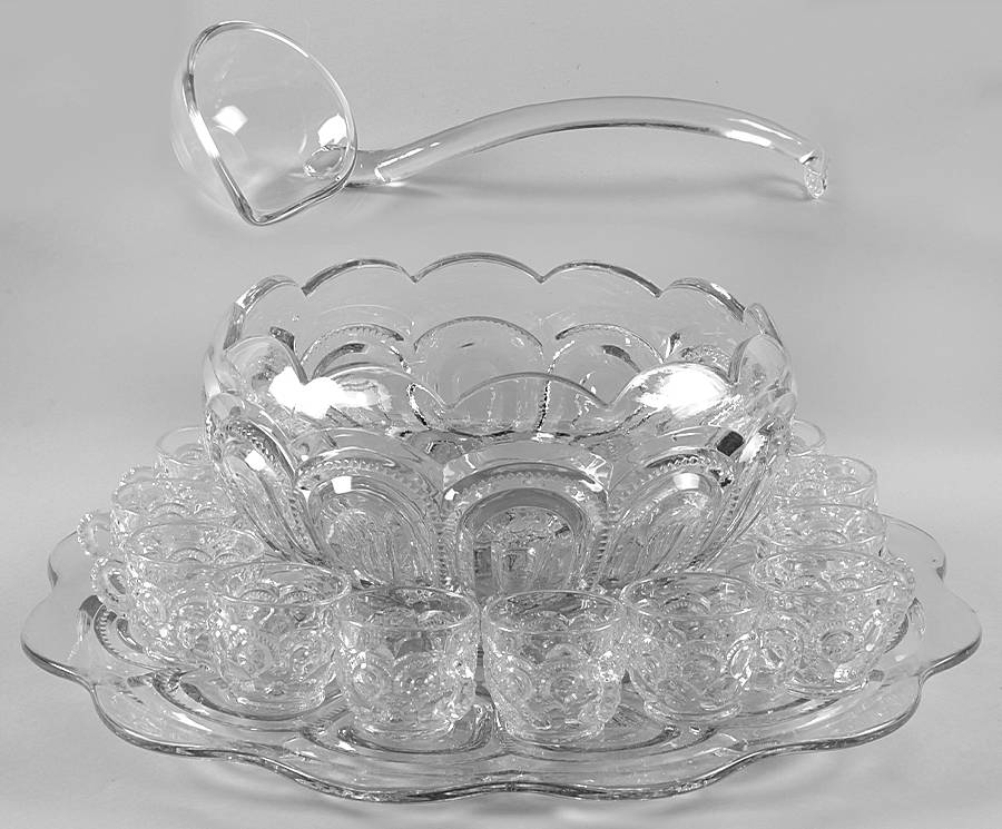 Moon and Star Clear (15 Piece) Punch Set with Cupped Bowl & Underplate by Smith Glass -1