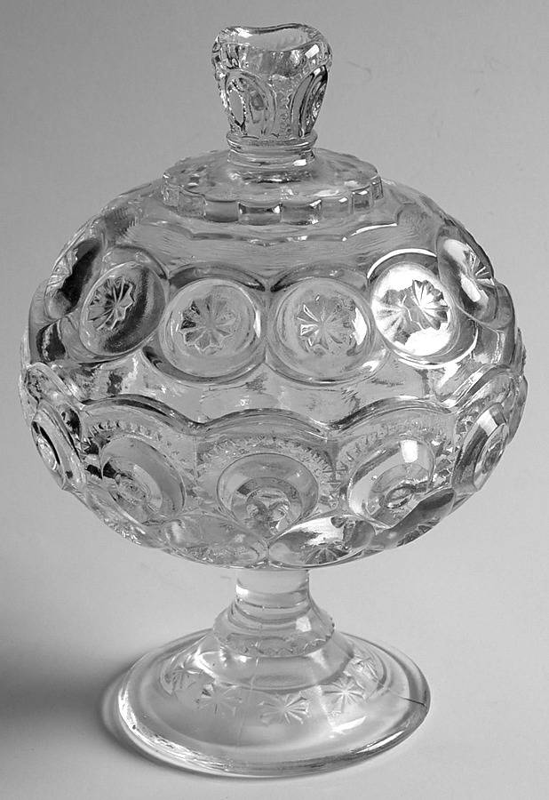 Moon and Star Clear 6" Compote & Lid by Smith Glass -1