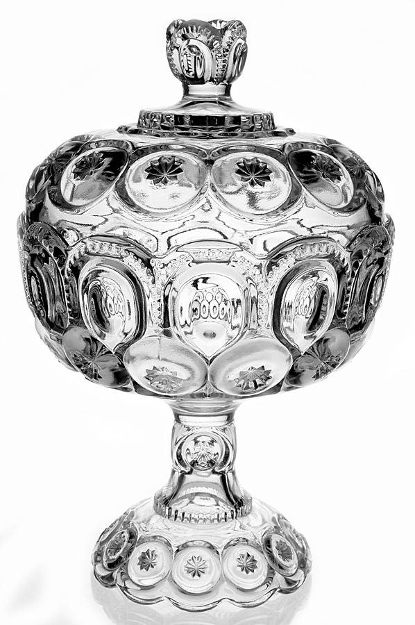 Moon and Star Clear 11" Compote & Lid by Smith Glass -1