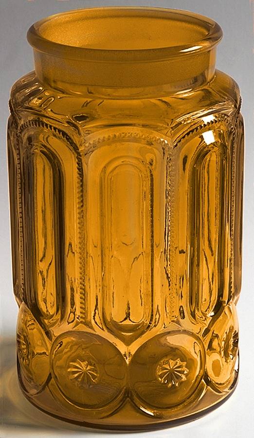 Moon and Star Amber Extra Large Canister No Lid by Smith Glass -1