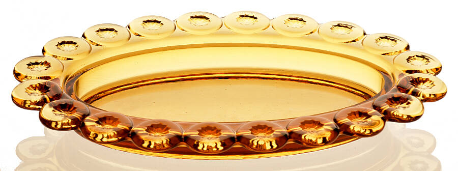 Moon and Star Amber 1/4 Pound Butter Dish, No Lid by Smith Glass -1