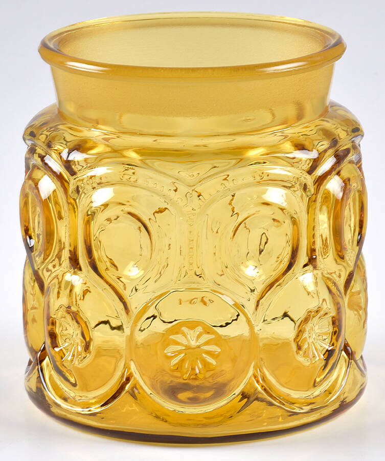 Moon and Star Amber Medium Canister No Lid by Smith Glass -1
