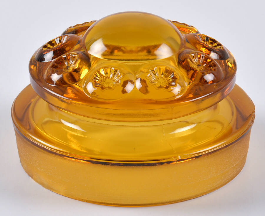 Moon and Star Amber Lid for Large Canister by Smith Glass -1