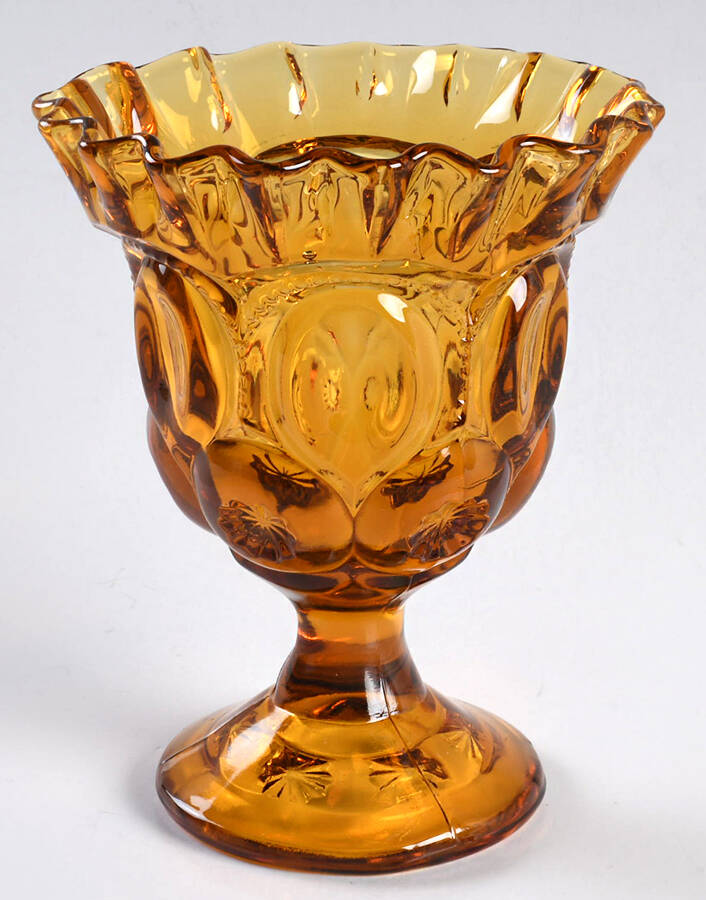 Moon and Star Amber Small Compote No Lid by Smith Glass -1