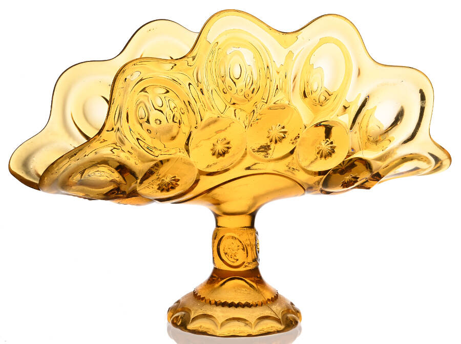 Moon and Star Amber Banana Stand by Smith Glass -1