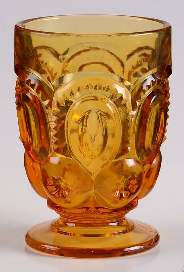 Moon and Star Amber 7 Oz Footed Tumbler by Smith Glass -1