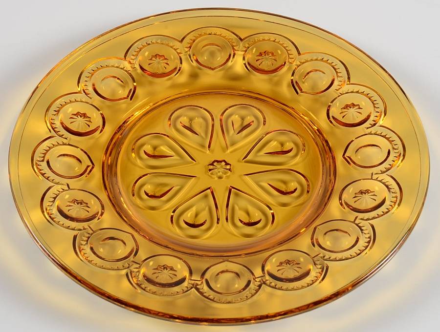 Moon and Star Amber Dinner Plate by Smith Glass -1