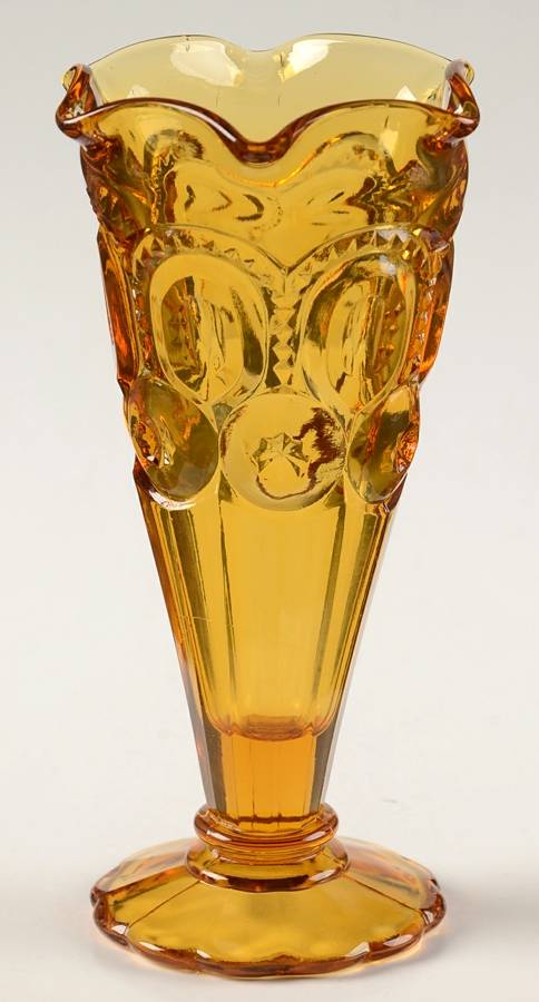 Moon and Star Amber 6" Bud Vase by Smith Glass -1