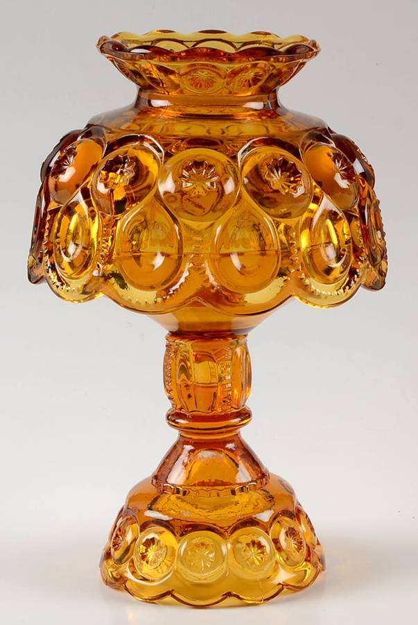 Moon and Star Amber (3 Piece) Candle Lamp by Smith Glass -1