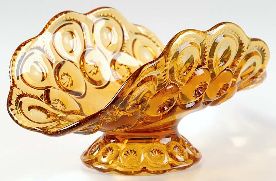 Moon and Star Amber Small Boat by Smith Glass -1