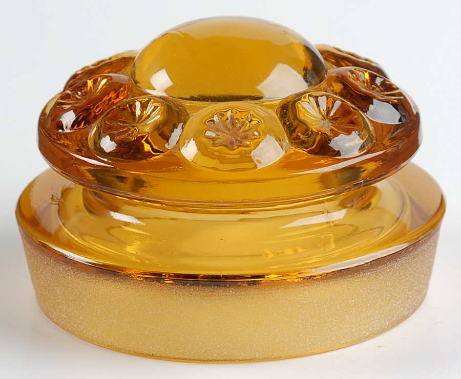 Moon and Star Amber Lid for Small Canister by Smith Glass -1