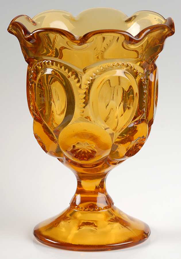 Moon and Star Amber 6" Height Open Compote by Smith Glass -1