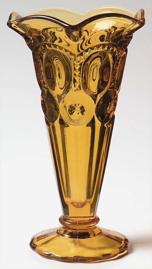 Moon and Star Amber 6" Bud Vase by Smith Glass -1
